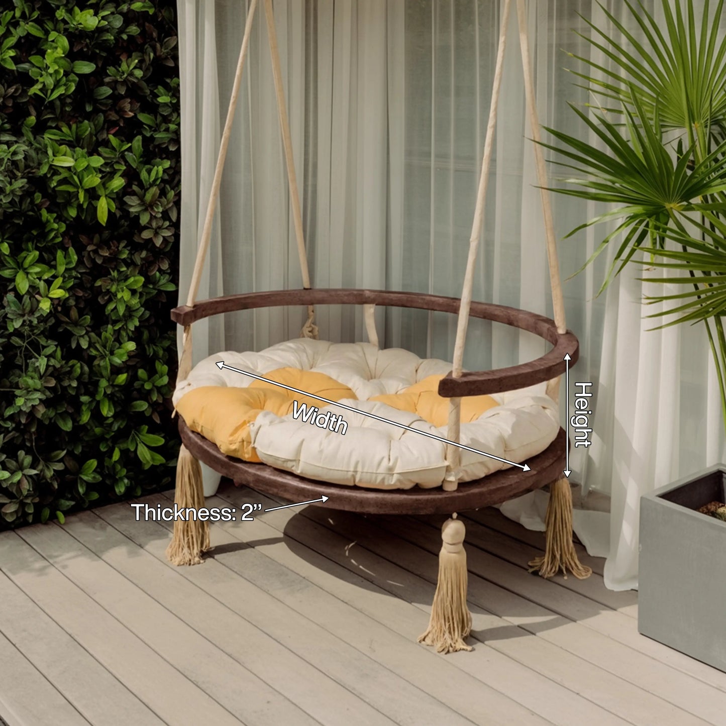Boho Round Swing Chair For Porch Or Garden Kitchnce