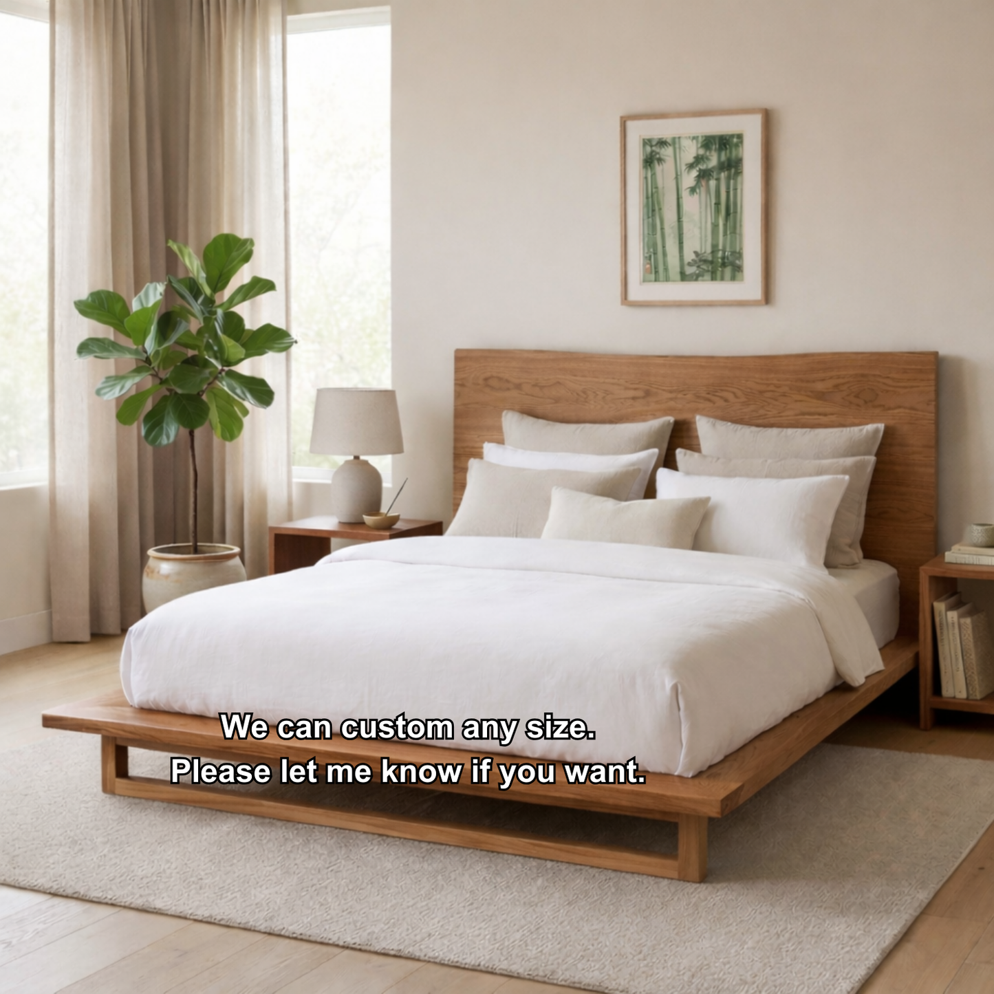 Solid Wood Platform Bed Frame with Low Profile & Minimalist Design