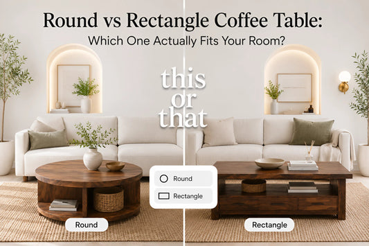 round vs rectangle coffee table comparison walnut wood living room shapes