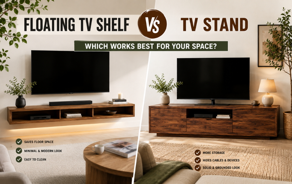 Floating TV Shelf vs TV Stand — Which Works Best for Your Space?