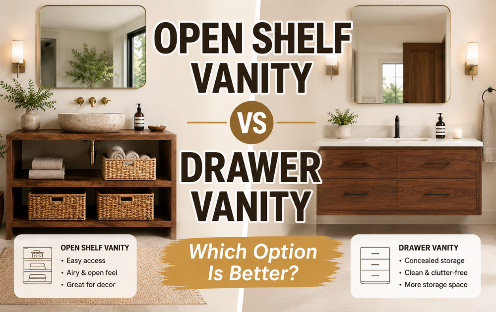Open Shelf Vanity vs Drawer Vanity: Which Option Is Better?