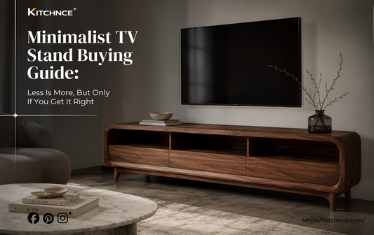 Minimalist TV stand buying guide floating walnut console clean wall open floor natural light 2026