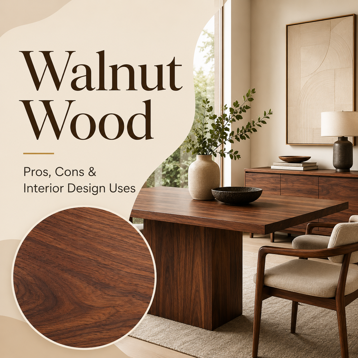 Walnut Wood: Pros, Cons & Interior Design Uses