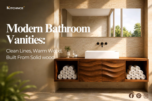Modern bathroom vanities collection walnut floating wall mounted clean white bathroom natural light minimal 2026