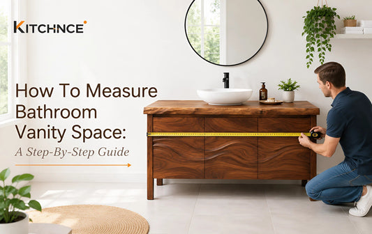how to measure bathroom vanity space man measuring walnut wood vanity with tape measure