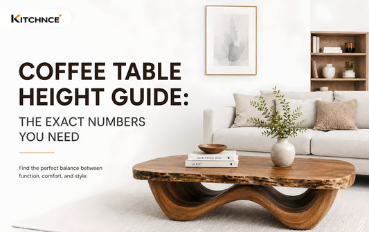 Solid wood coffee table height guide in modern living room