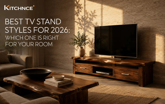Best TV stand styles 2026 walnut solid wood media console living room natural light minimal