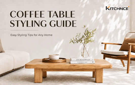 coffee table styling guide oak wood tray books plant three element formula