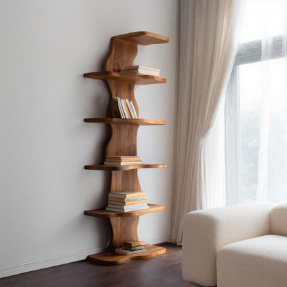 Modern Sculptural Wave Bookshelf For Living Room Kitchnce