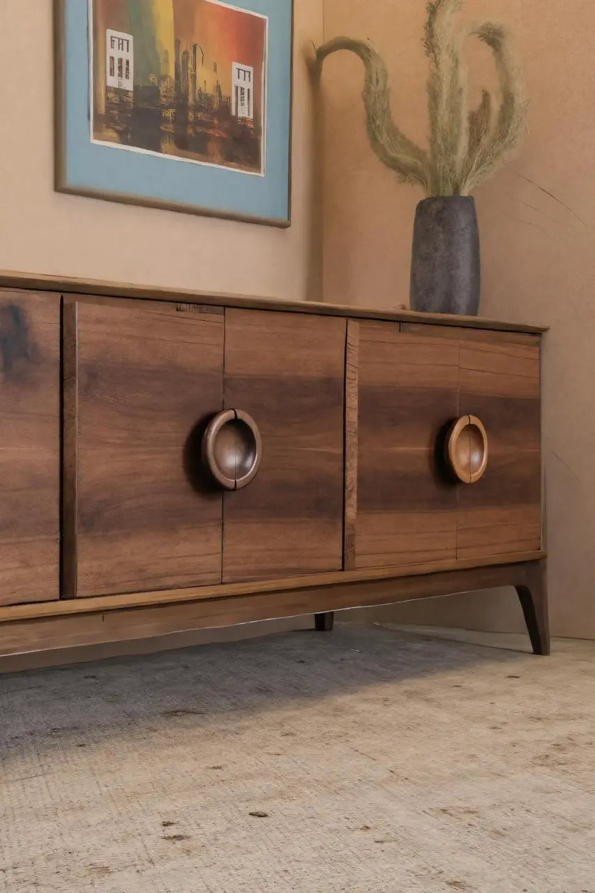 Mid Century Circular Sideboard For Living Room Kitchnce