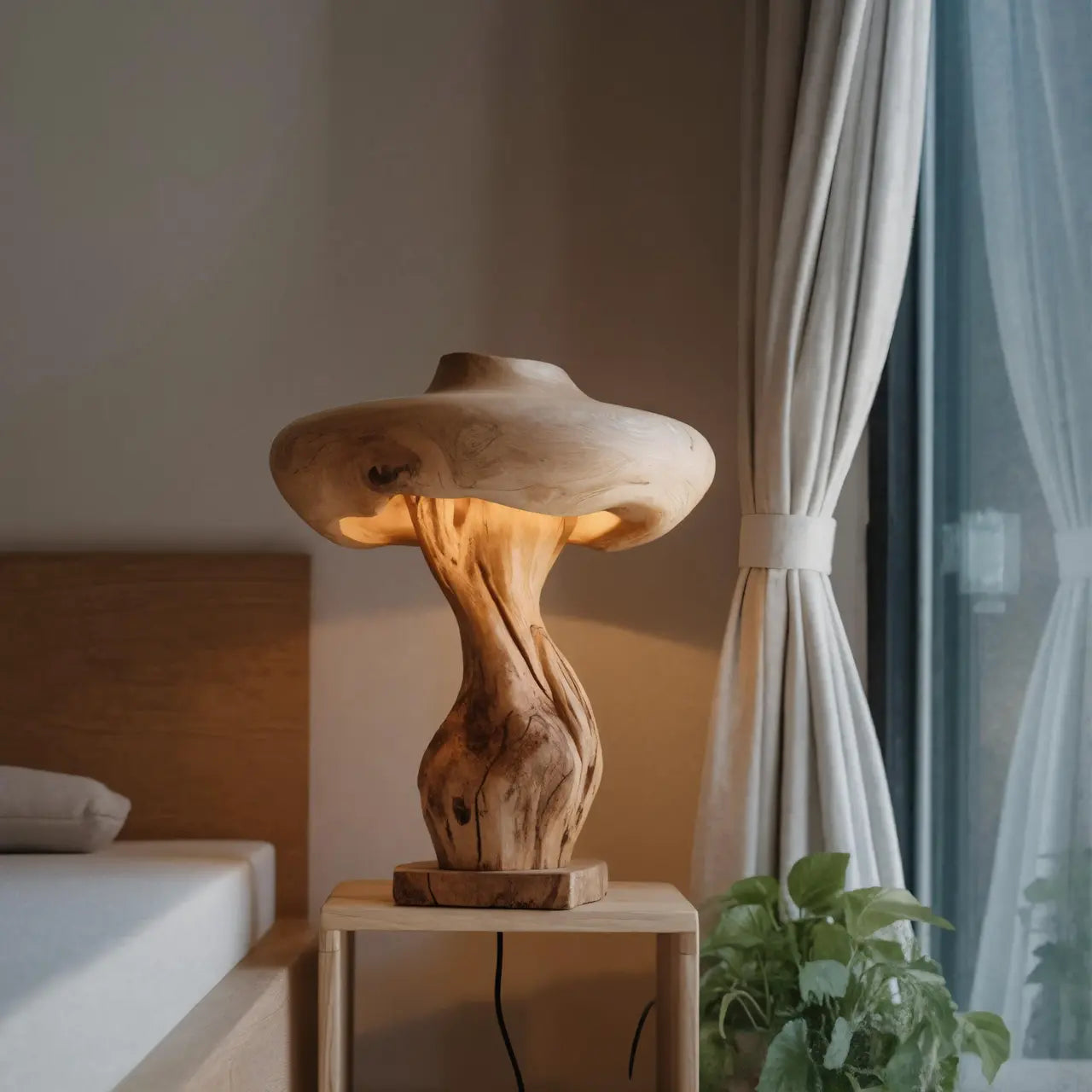 Handcrafted Mushroom Lamp With Organic Design For Bedroom Or Living Room Kitchnce