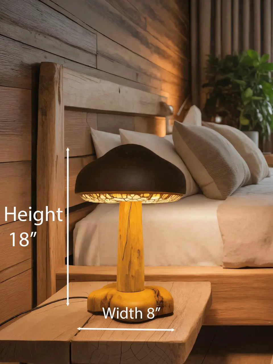 Handmade Mushroom Table Lamp With Warm Glow For Bedroom Kitchnce