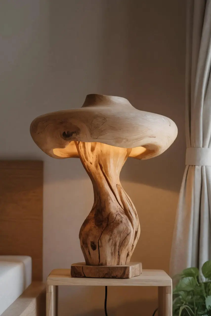 Handcrafted Mushroom Lamp With Organic Design For Bedroom Or Living Room Kitchnce