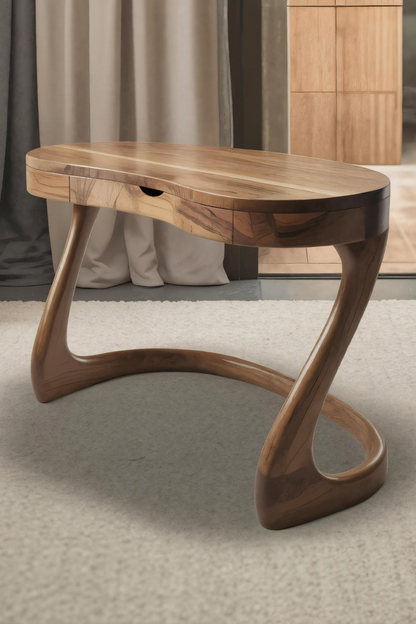 Modern Sculpted Desk With Drawers For Minimalist Home Office Kitchnce
