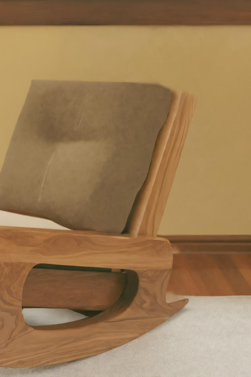 Modern Rocking Lounge Chair With Cushioned Seat For Bedroom Kitchnce