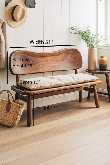 Modern Bench With Curved Backrest For Bedroom Kitchnce