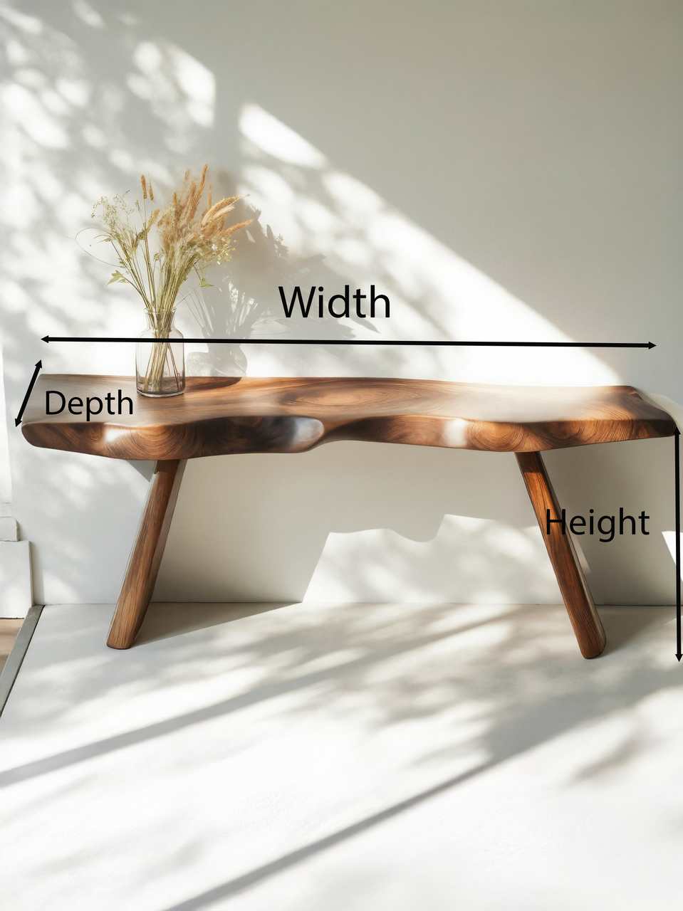 Organic Live Edge Bench For Entryway Or Hallway Kitchnce