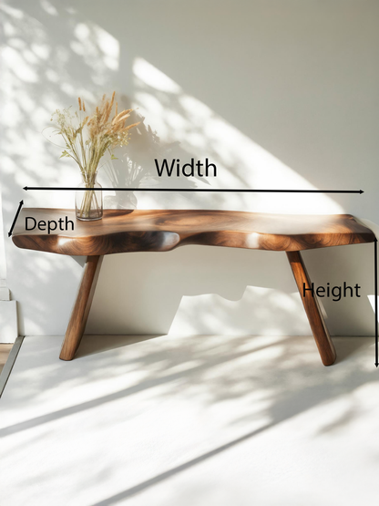 Organic Live Edge Bench For Entryway Or Hallway Kitchnce