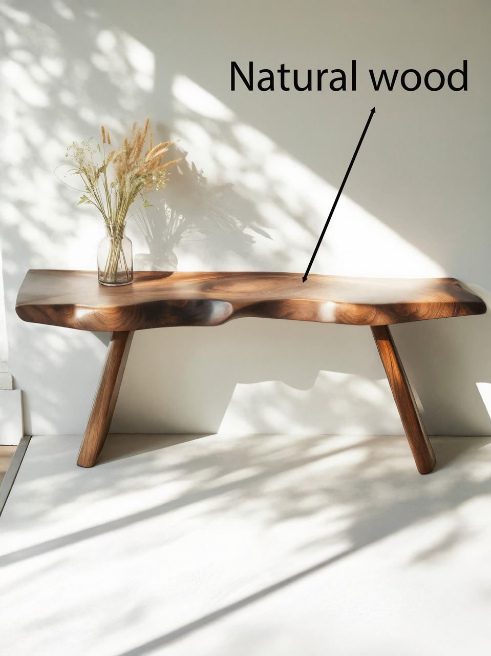 Organic Live Edge Bench For Entryway Or Hallway Kitchnce