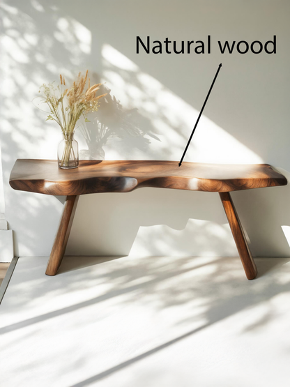 Organic Live Edge Bench For Entryway Or Hallway Kitchnce