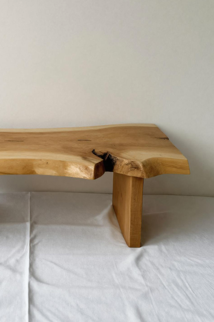 Minimalist Live Edge Bench For Entryway Kitchnce