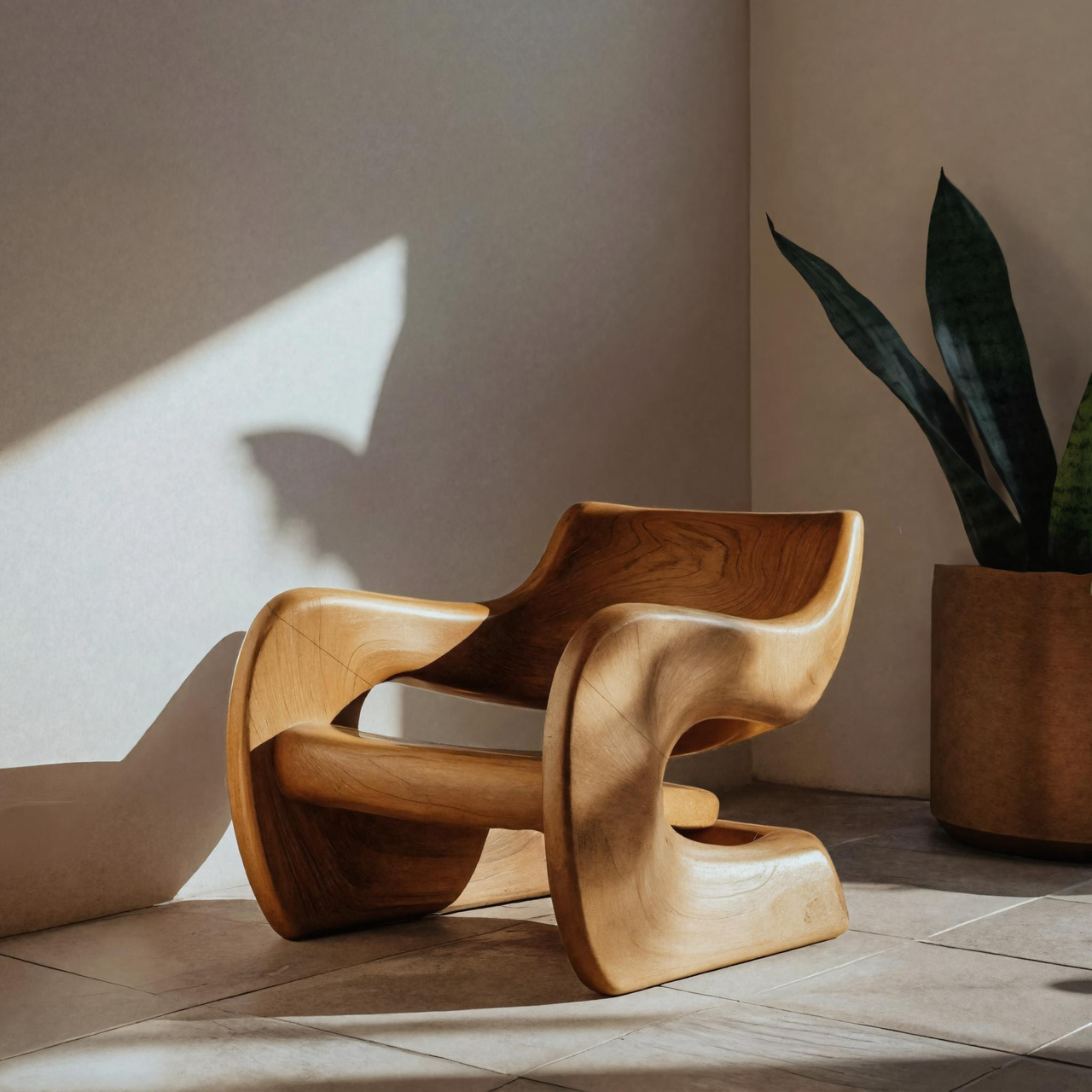Artistic Sculptural Lounge Chair For Living Room Or Interior Kitchnce