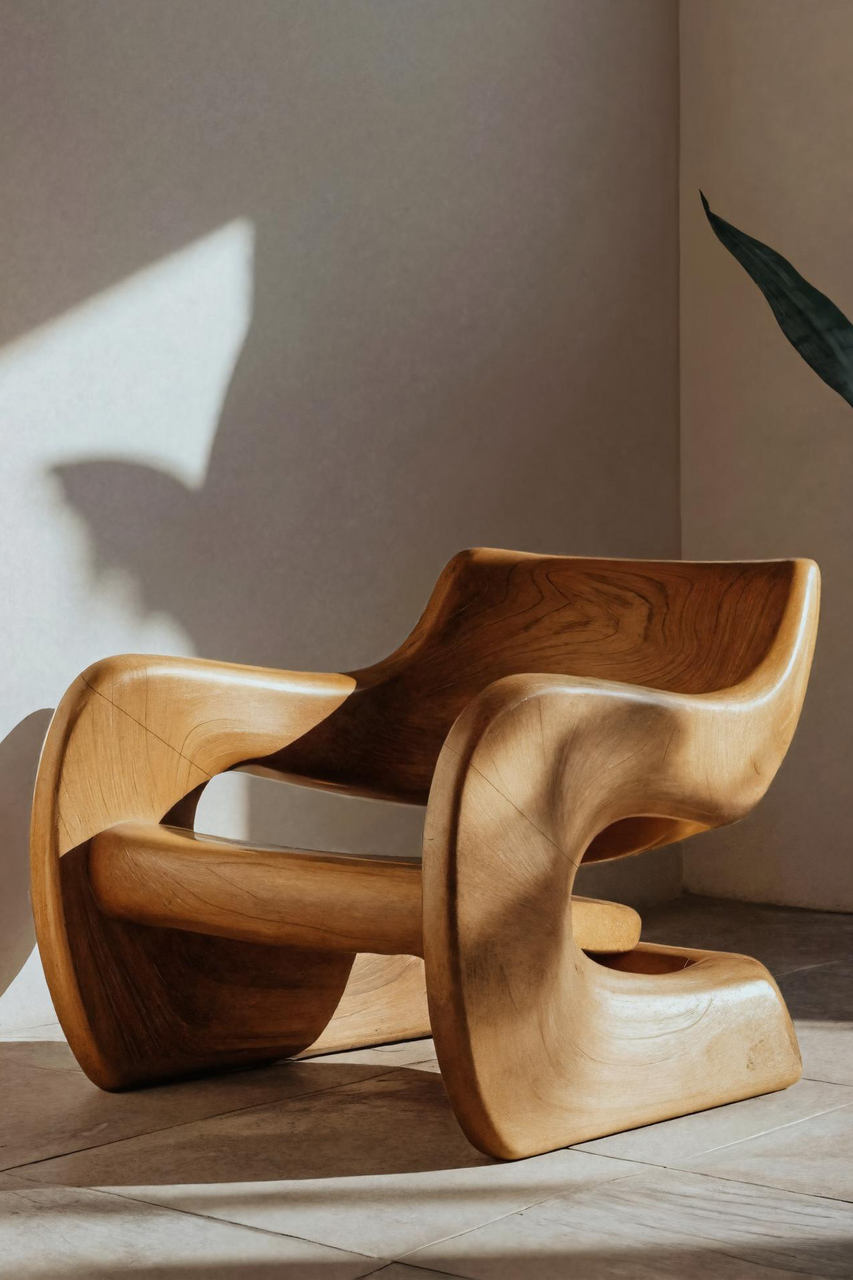 Artistic Sculptural Lounge Chair For Living Room Or Interior Kitchnce