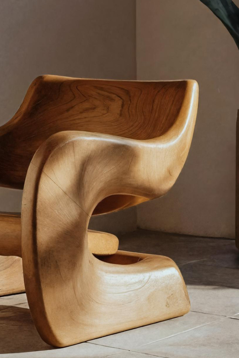 Artistic Sculptural Lounge Chair For Living Room Or Interior Kitchnce