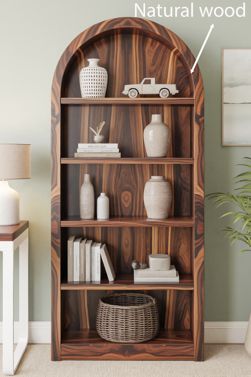 Arched Display Bookshelf For Living Room Or Office Kitchnce