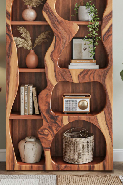 Organic Sculptural Bookshelf For Living Room Or Office Kitchnce