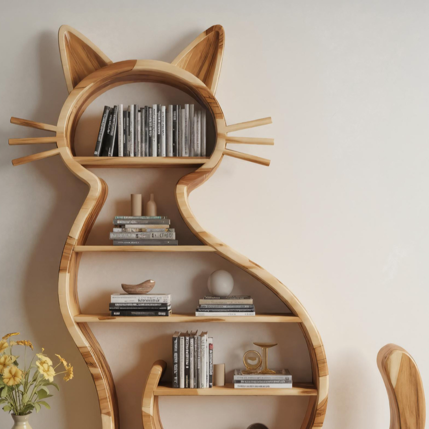 Modern Cat Bookshelf With Playful Design For Living Room Or Playroom Kitchnce