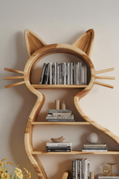 Modern Cat Bookshelf With Playful Design For Living Room Or Playroom Kitchnce