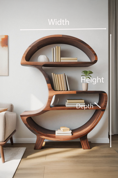 Modern Organic Bookshelf For Living Room Or Office Kitchnce
