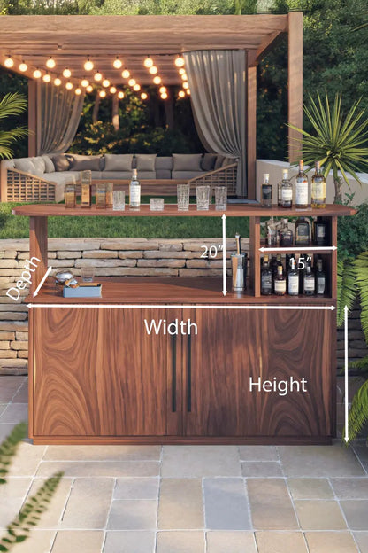 Modern Outdoor Bar Table With Cabinet For Patio Or Poolside Kitchnce