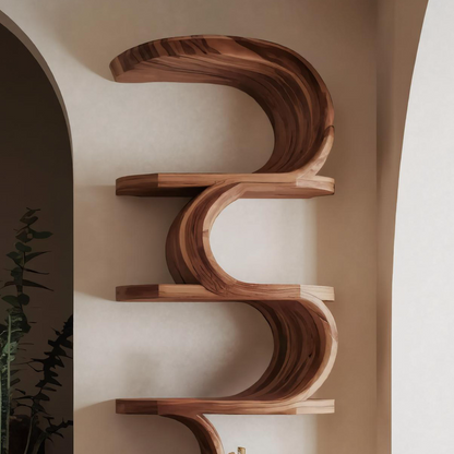 Modern Curved Bookshelf For Living Room Or Office Storage Kitchnce