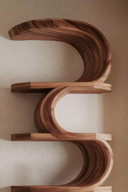 Modern Curved Bookshelf For Living Room Or Office Storage Kitchnce
