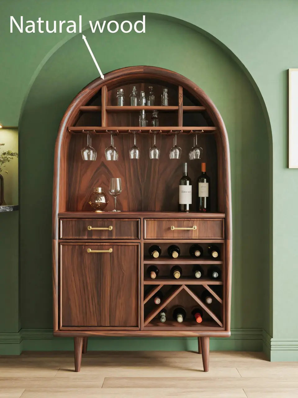 Modern Arched Wine Cabinet For Dining Room Kitchnce