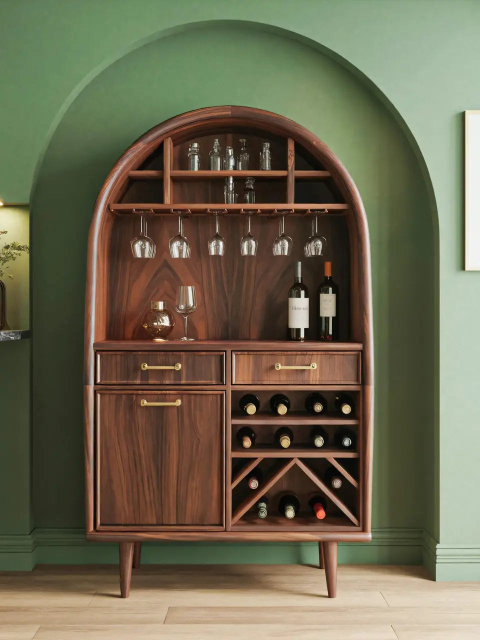 Modern Arched Wine Cabinet For Dining Room Kitchnce