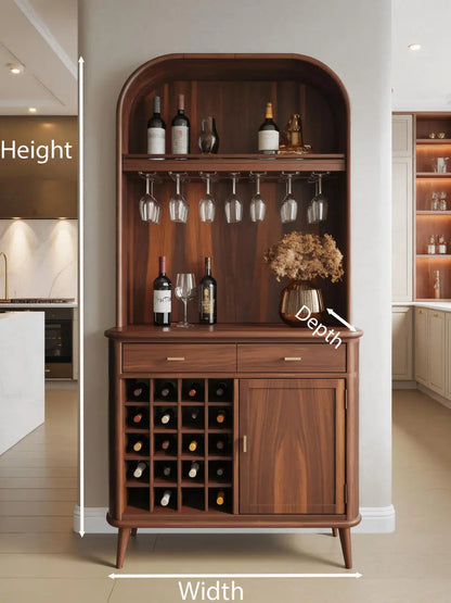 Mid Century Arched Wine Cabinet For Kitchen Kitchnce