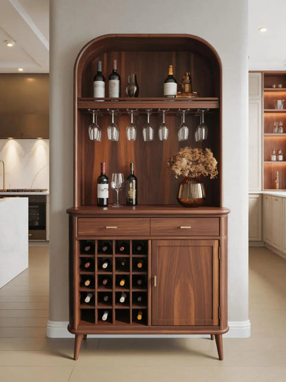 Mid Century Arched Wine Cabinet For Kitchen Kitchnce