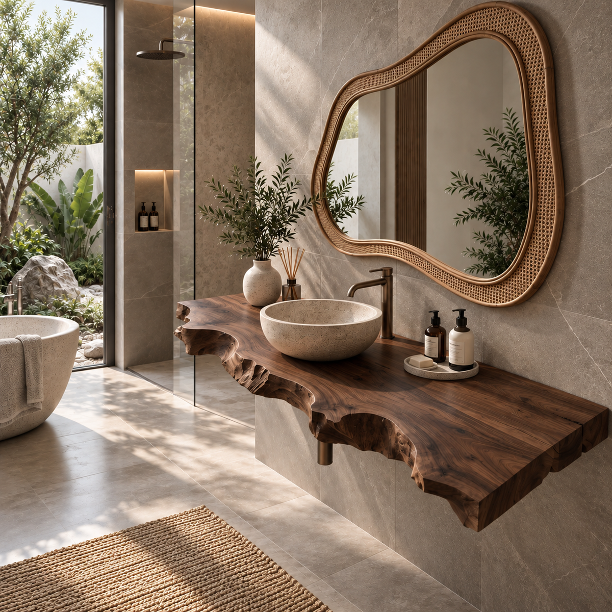 Sierra Live Edge Solid Wood Floating Bathroom Vanity