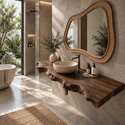 Sierra Live Edge Solid Wood Floating Bathroom Vanity