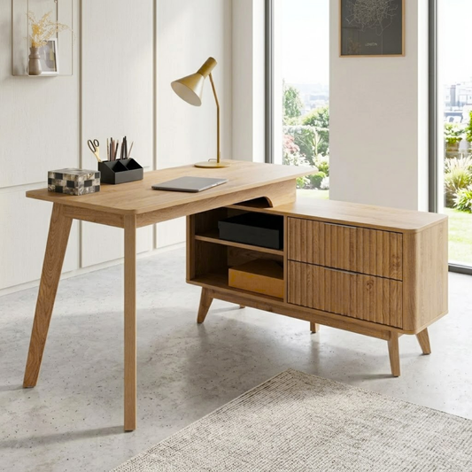 Stylish Work Desk with Storage and Modern Design for Home Office