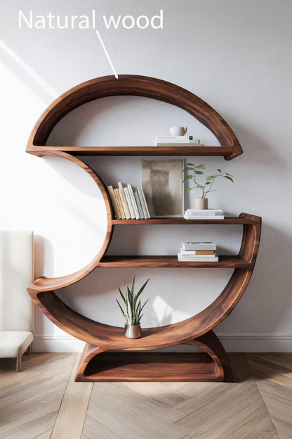 Modern Half Moon Bookshelf For Living Room Or Office Kitchnce