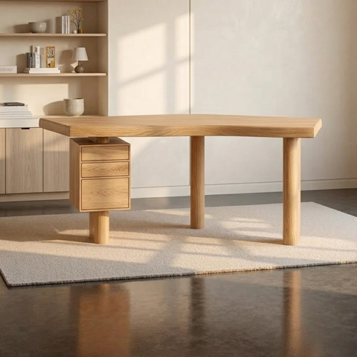 Modern L-Shaped Work Desk with Storage and Sleek Design for Home Office