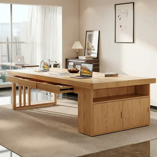 Spacious Modern Work Desk with Storage for Home or Office Workspace
