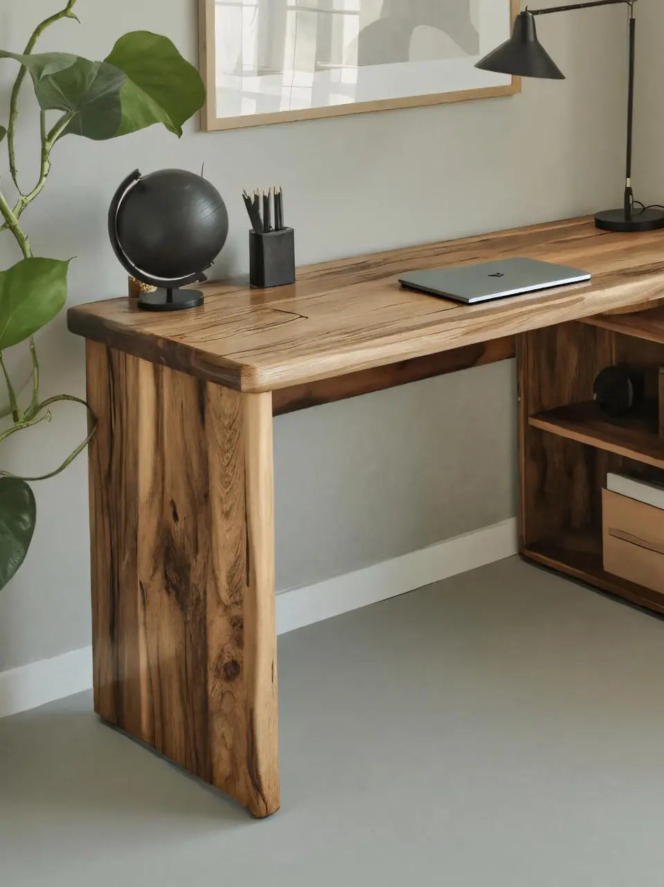 Contemporary L Shaped Desk With Drawers For Home Office Kitchnce