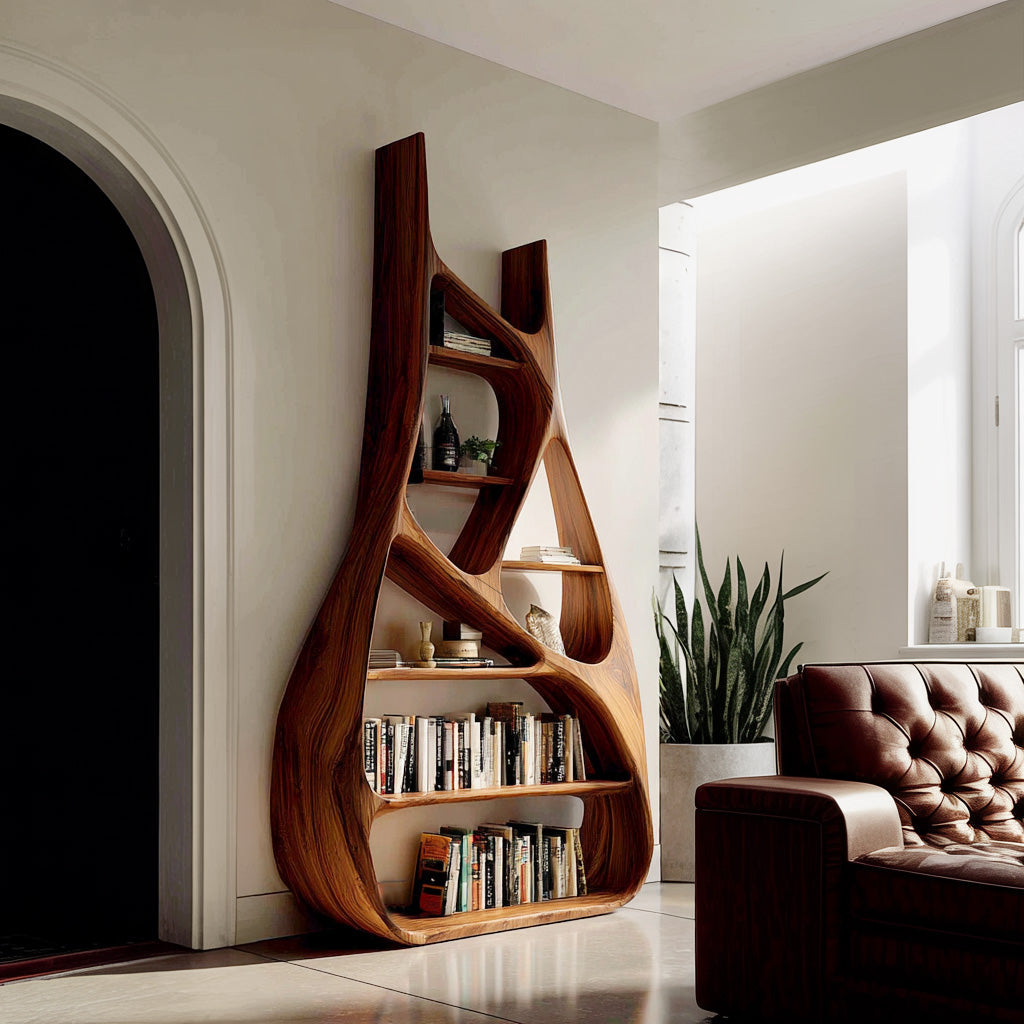 Minimalist Sculptural Bookshelf For Living Room Furniture Kitchnce