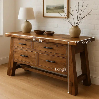Rustic Solid Wood Console Table – Handcrafted with Timeless Character Kitchnce