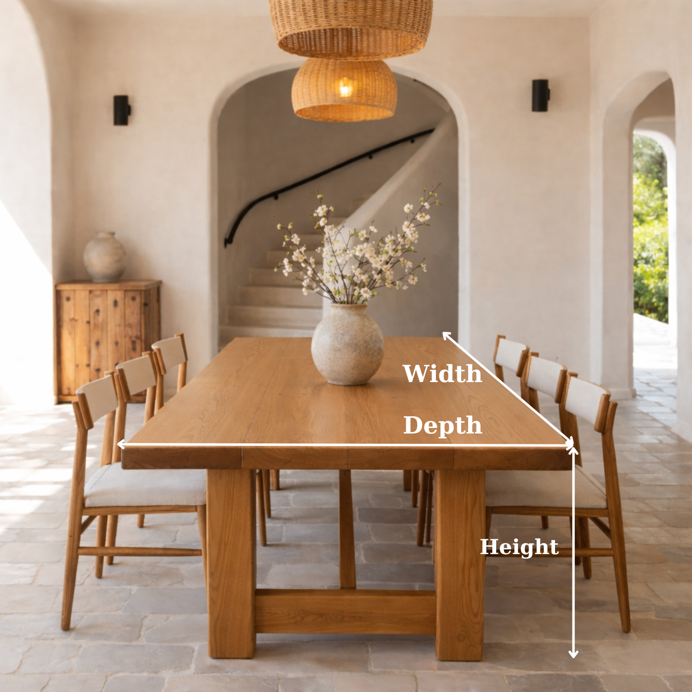 Solid Wood Dining Table Timeless Modern Design